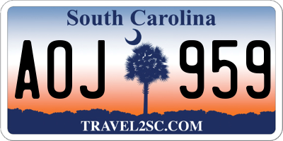 SC license plate AOJ959