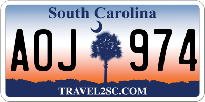 SC license plate AOJ974