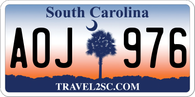 SC license plate AOJ976
