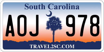 SC license plate AOJ978