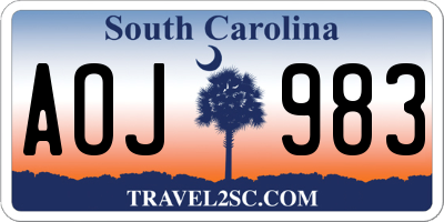 SC license plate AOJ983