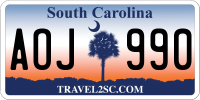 SC license plate AOJ990