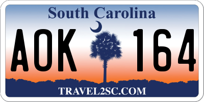 SC license plate AOK164