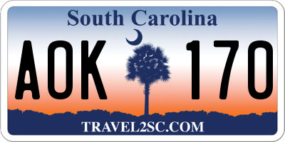 SC license plate AOK170