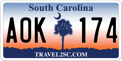 SC license plate AOK174