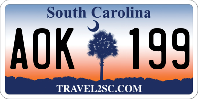 SC license plate AOK199