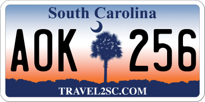 SC license plate AOK256