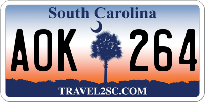 SC license plate AOK264