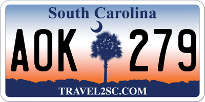 SC license plate AOK279