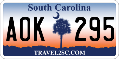 SC license plate AOK295