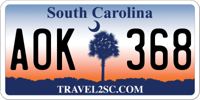 SC license plate AOK368