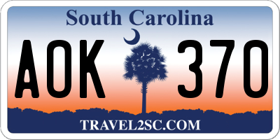 SC license plate AOK370