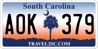 SC license plate AOK379