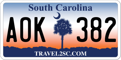SC license plate AOK382