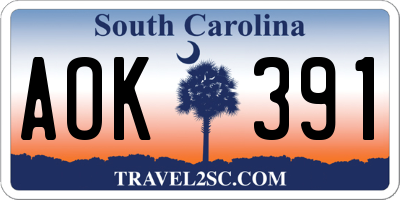 SC license plate AOK391