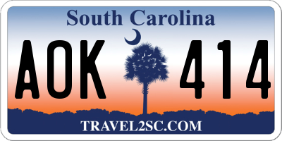 SC license plate AOK414