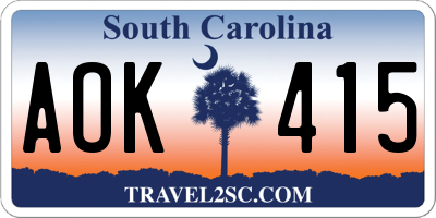 SC license plate AOK415