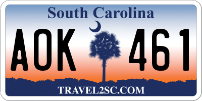 SC license plate AOK461