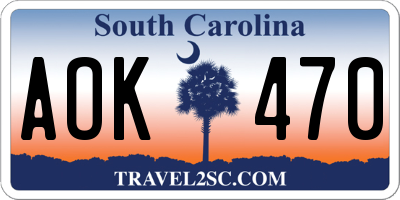 SC license plate AOK470