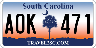 SC license plate AOK471
