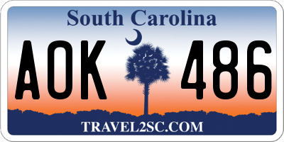 SC license plate AOK486