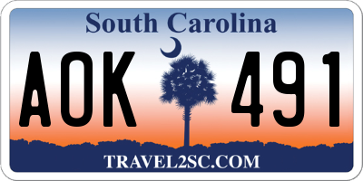 SC license plate AOK491