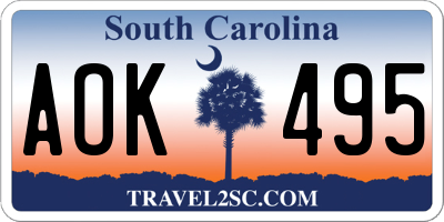 SC license plate AOK495