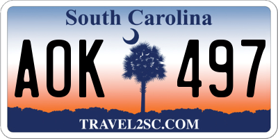 SC license plate AOK497