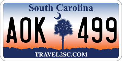 SC license plate AOK499