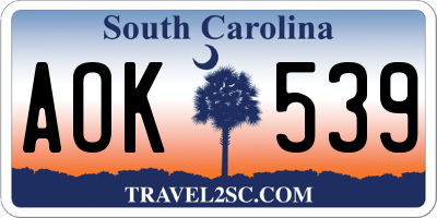 SC license plate AOK539