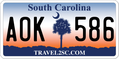 SC license plate AOK586