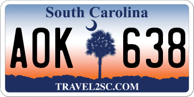 SC license plate AOK638