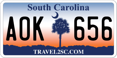 SC license plate AOK656