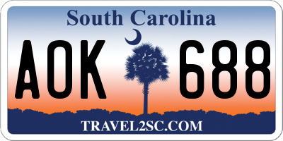 SC license plate AOK688