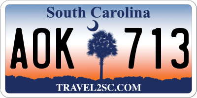 SC license plate AOK713