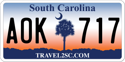 SC license plate AOK717