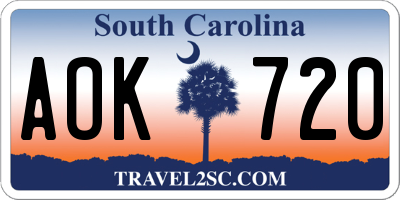 SC license plate AOK720