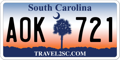 SC license plate AOK721