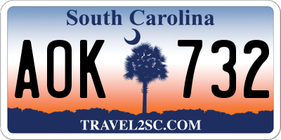 SC license plate AOK732