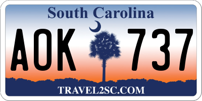 SC license plate AOK737