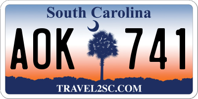 SC license plate AOK741