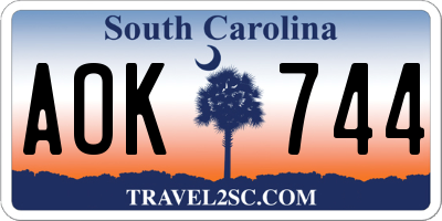 SC license plate AOK744