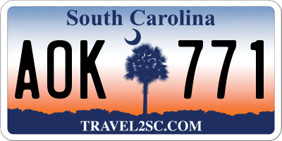 SC license plate AOK771