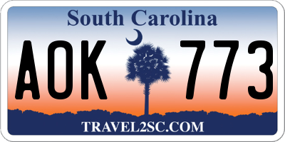 SC license plate AOK773