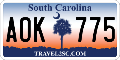 SC license plate AOK775