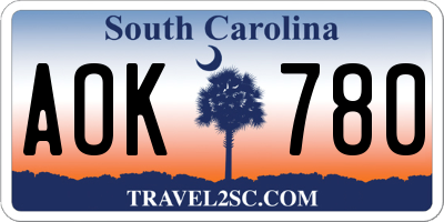 SC license plate AOK780