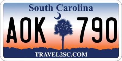 SC license plate AOK790