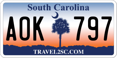 SC license plate AOK797