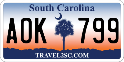 SC license plate AOK799