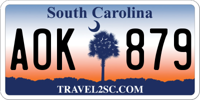 SC license plate AOK879